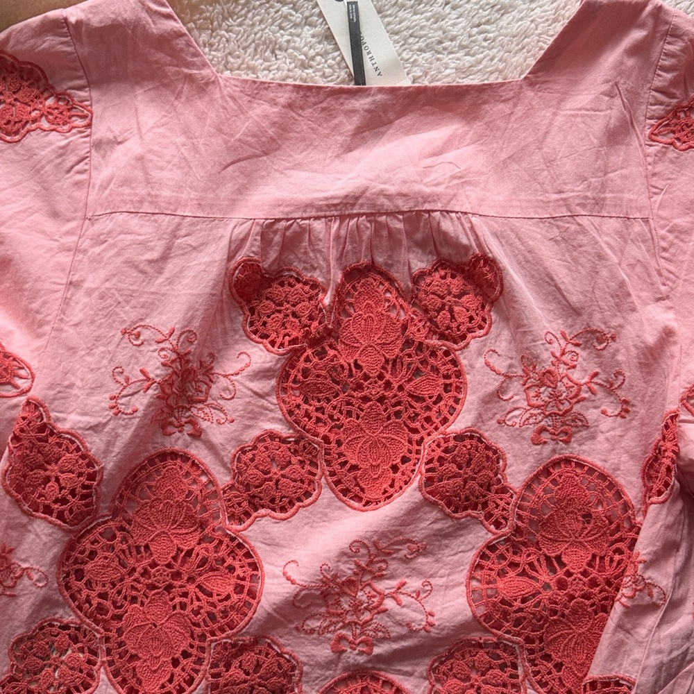 Anthropologie Cotton Puff-Sleeved Cutwork Blouse - Picture 8 of 12